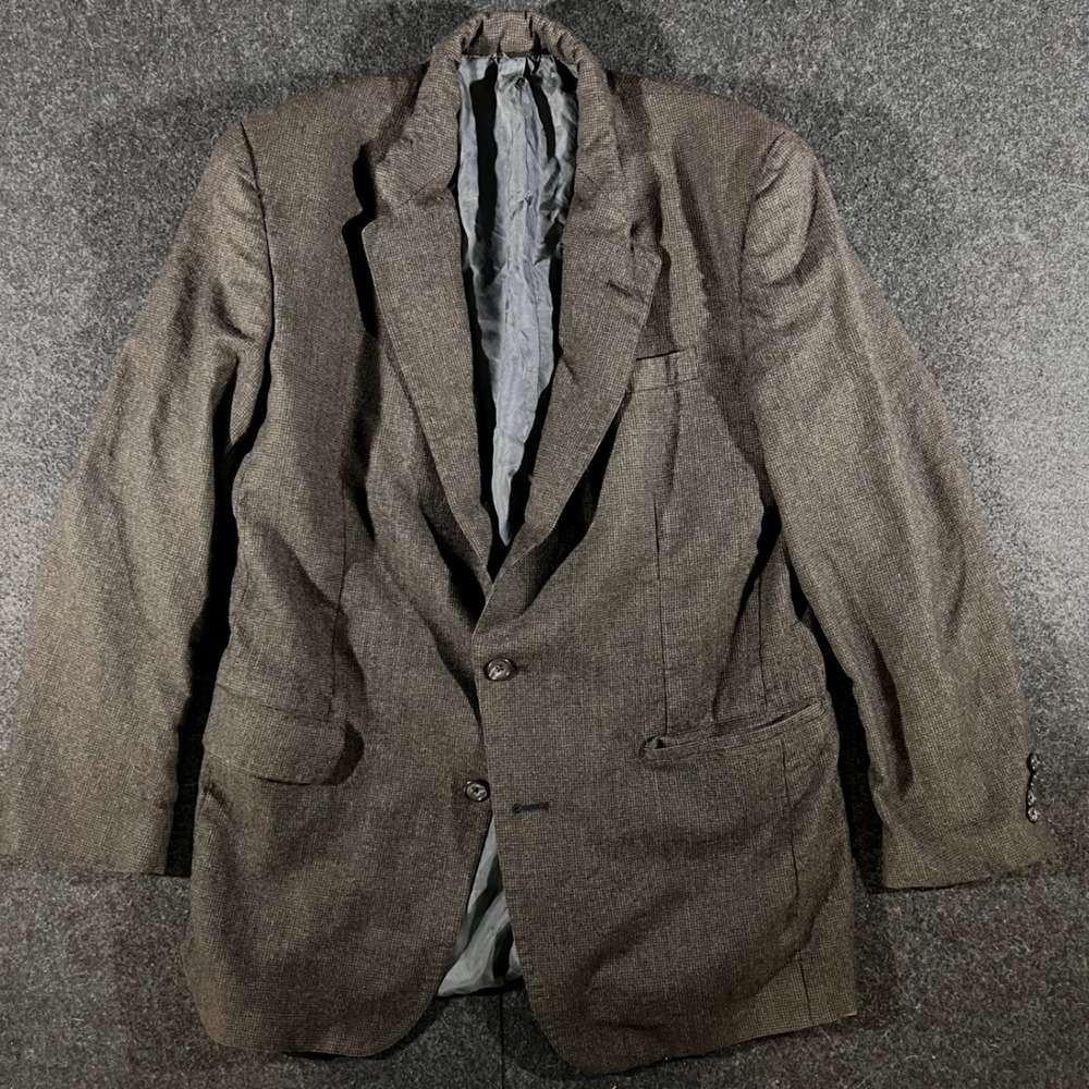 Briar Sport Coat Mens 42 Brown Pure Wool Blazer Jacket Vintage Professional USA